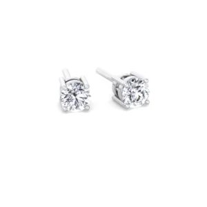 14K White Gold Diamond Stud Earrings 0.25 Carat each