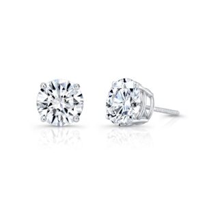 14K White Gold Diamond Stud Earrings 1.0 Carat each